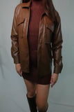 Vegan Leather Shacket in Brown