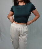 Essentials Cropped T-shirt - Hunter Green