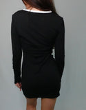 Hazel Half Zip Pocket Dress: Black