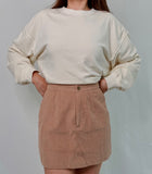Mauve Corduroy Mini Skirt