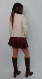 Brynn Flared Leather Skort in Burgundy