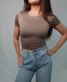 Essentials Cropped T-shirt - Deep Taupe